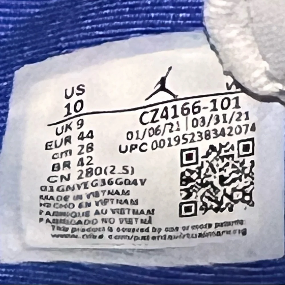 Nike Air Jordan Men Point Lane 2021-CZ4166-101 High Top Sneaker Shoes Size 10